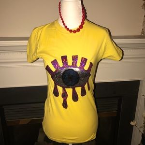 Yellow Talisman Eye Short Sleeve Graphic T-shirt